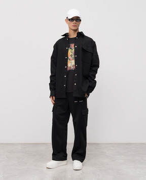 Palm Angels Чорна сорочка з логотипом PMES044C99FAB001