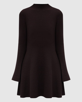 Twinset Коричнева сукня з вовною в рубчик 252TT3140