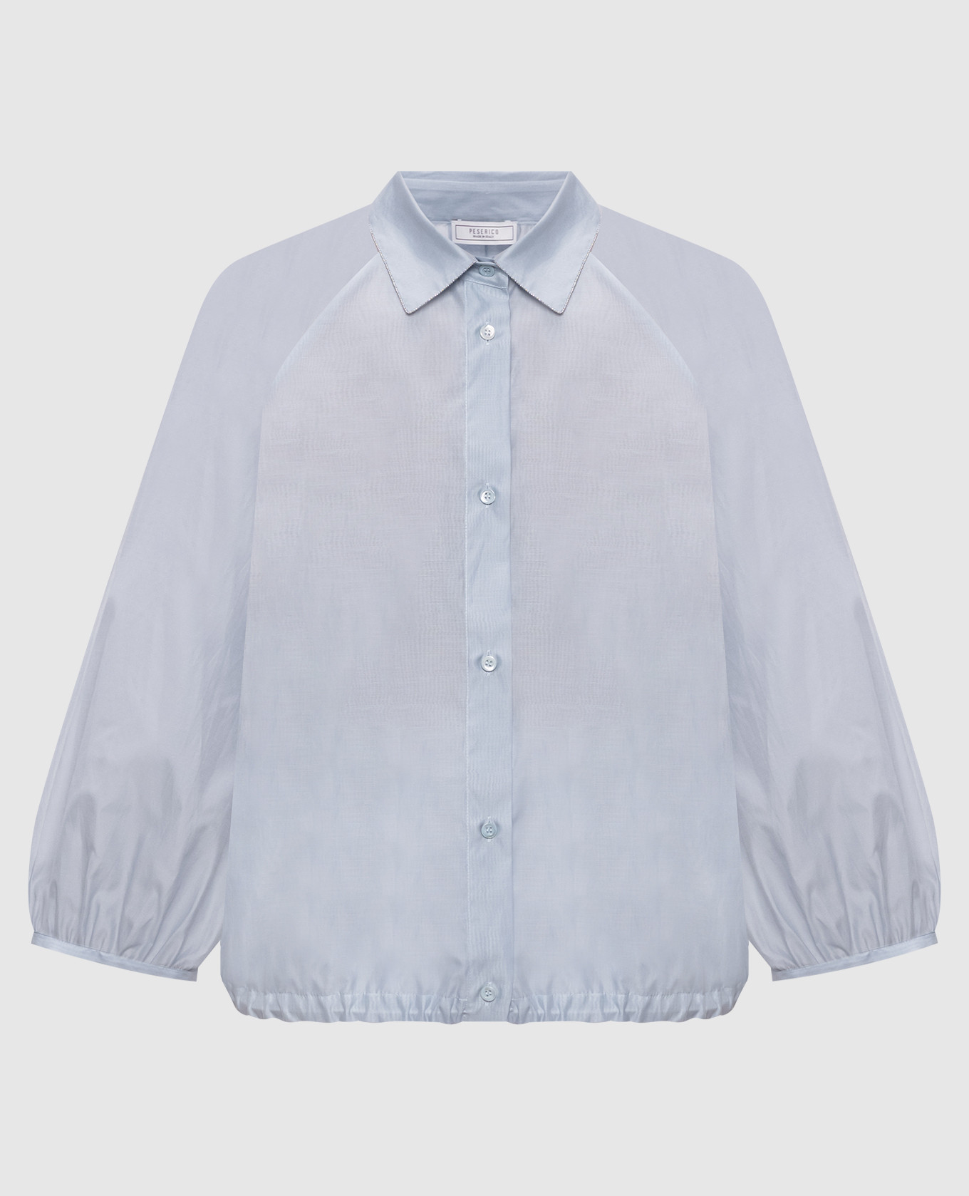 

Голубая блузка с шелком, Голубой, Блузы