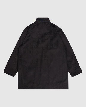 Balmain Дитяча чорна куртка в брендовий візерунок BY2Q17B0092