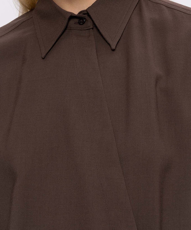 Brunello Cucinelli Коричнева сукня з вовною MG542AB1A1 зображення 5