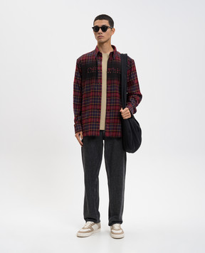 Off-White Бордова сорочка в клітинку 44MGE04MF5F003