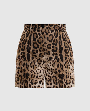 Dolce&Gabbana Коричневые шорты в анималистическом принте FTASXTHS5E3