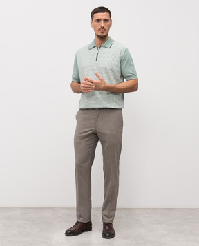 Stefano Ricci Зеленое поло с шелком в узоре K414016P31F26167