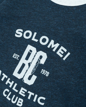 Brunello Cucinelli Дитячий синій світшот з принтом BR831E502A