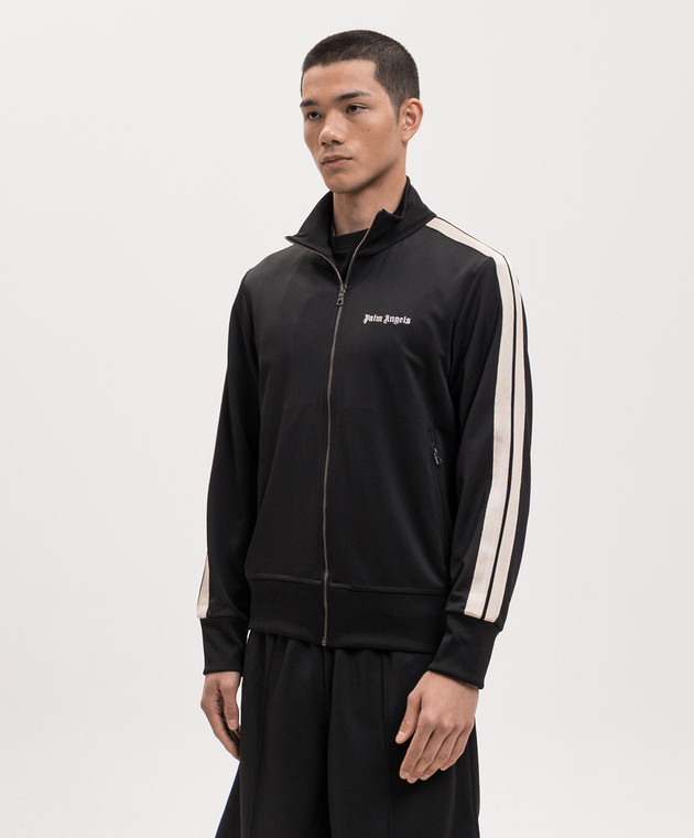 Palm Angels Чорна спортивна куртка з вишивкою логотипа PMBD058S26FAB001 зображення 3