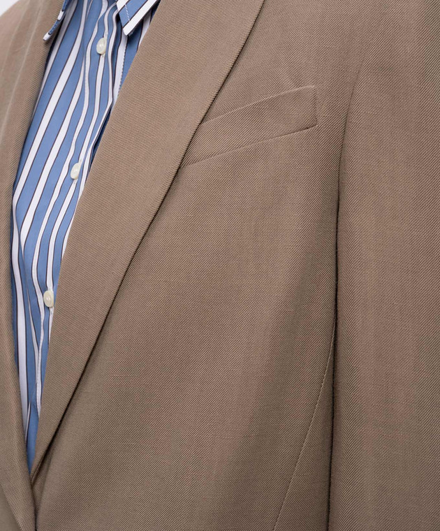 Brunello Cucinelli Коричневий жакет з льоном MH1267291 зображення 5
