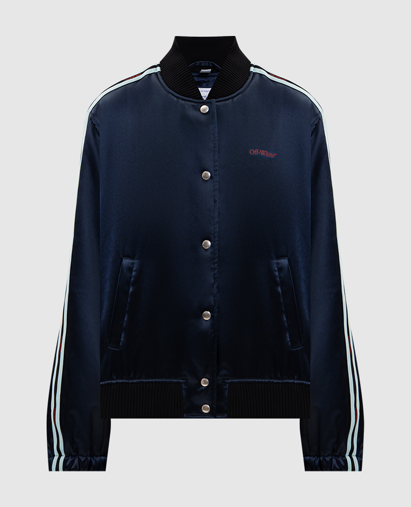 

Синий бомбер с брендированной тесьмой, Бомберы