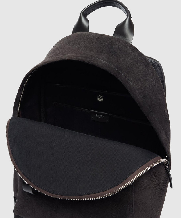 Tom Ford Сірий замшевий рюкзак H0397LCL323S зображення 4