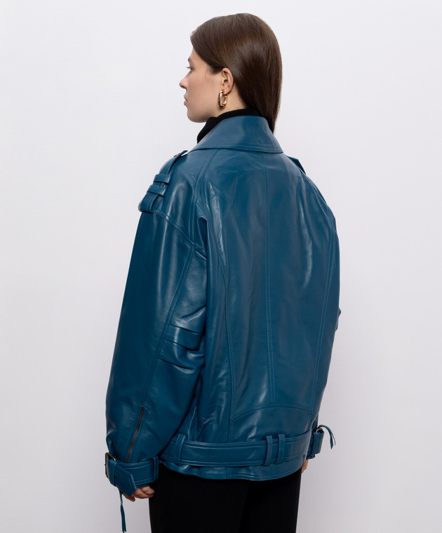 Balmain Синя шкіряна косуха HF1TD225LE35 зображення 4