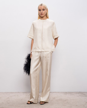 Loulou de Saison Бежевая блуза HAVANA из шелка HAVANA