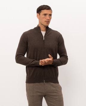 Doriani Cashmere Темно-коричневый кардиган из кашемира 1203010