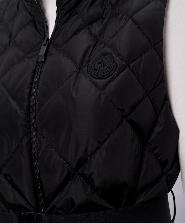 Moncler Черный пуховый жилет с нашивкой L10931A00038539ZD изображение 5