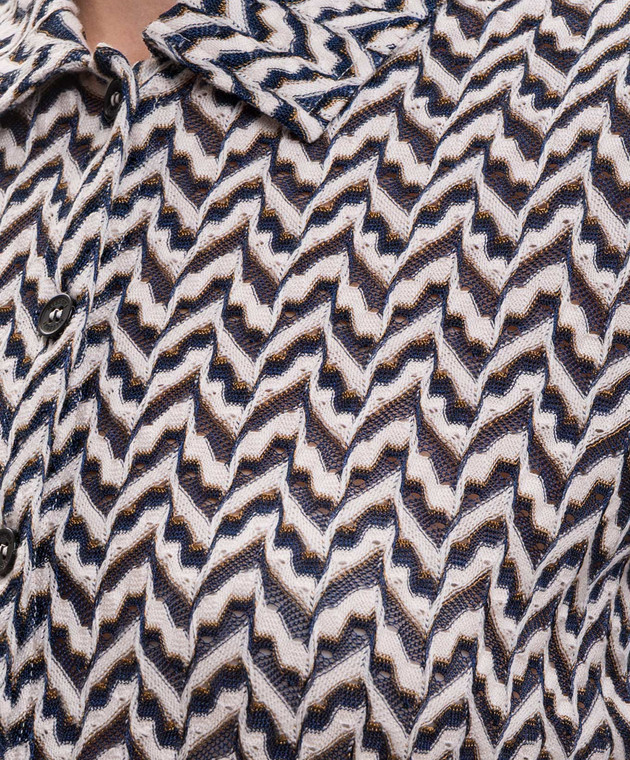 Missoni Бежева сорочка з вовною у візерунок DS26WJ07BR015Q зображення 5