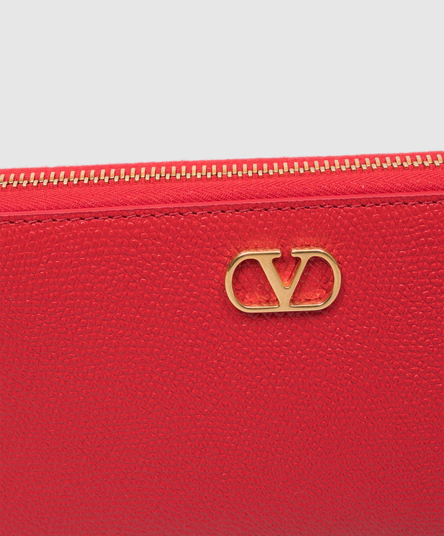 Valentino Красный кожаный кошелек VLogo Signature 9W2P0BB3SNP изображение 5