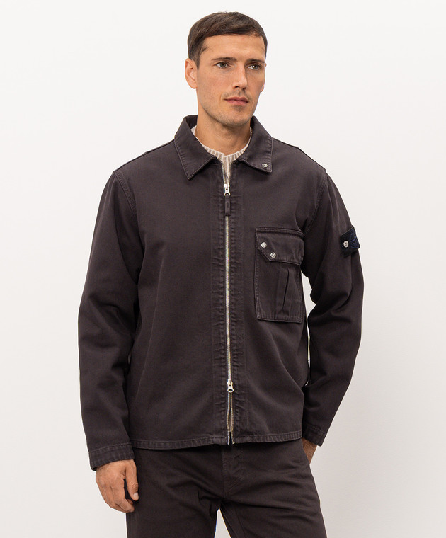 Stone Island Коричнева джинсова куртка в стилі сорочки L2S141200002S0J24 зображення 3