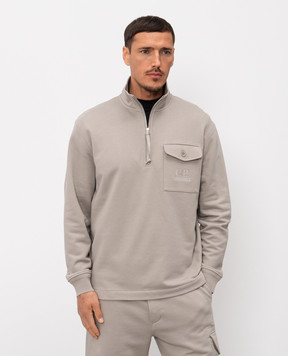 C.P. Company Сірий світшот з блискавкою MSS026A005086W