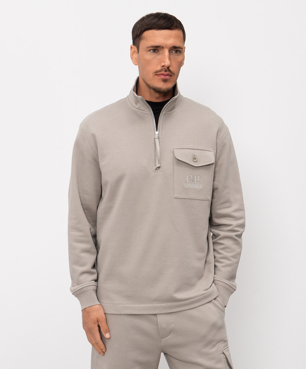 C.P. Company Сірий світшот з блискавкою MSS026A005086W зображення 3