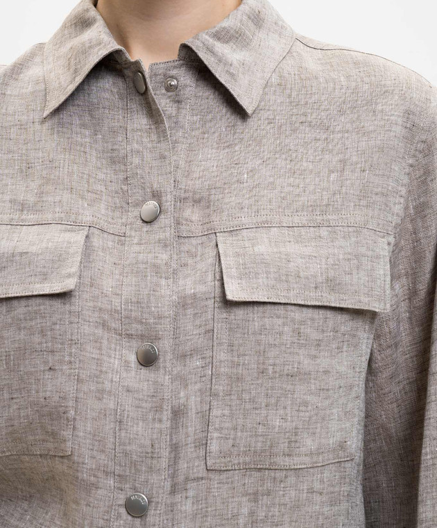 Peserico Бежева куртка з льону S25080D02600 зображення 5