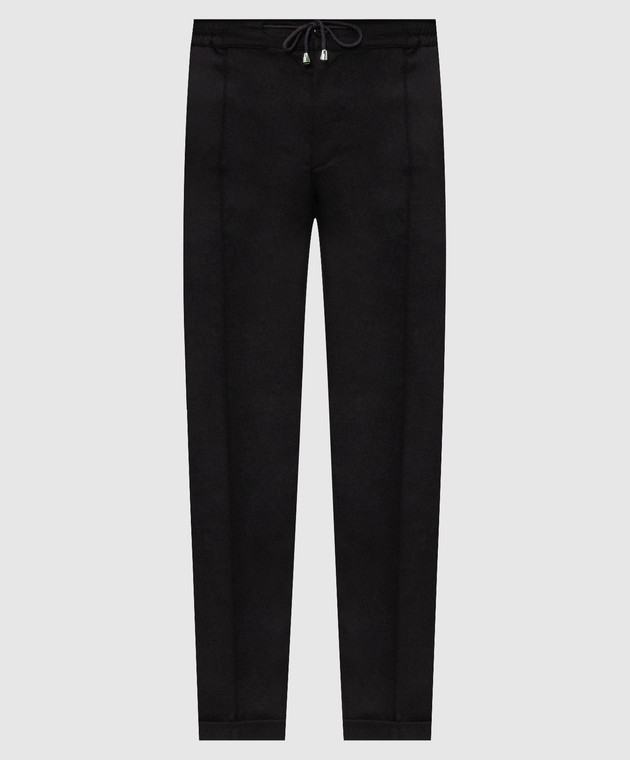 Doriani Cashmere Черные брюки из шерсти с отворотами P213T191F1T191
