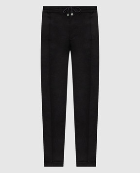 Doriani Cashmere Черные брюки из шерсти с отворотами P213T191F1T191