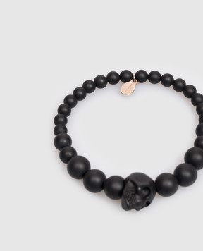 Alexander McQueen Черный эластичный браслет Skull 858374J68AA