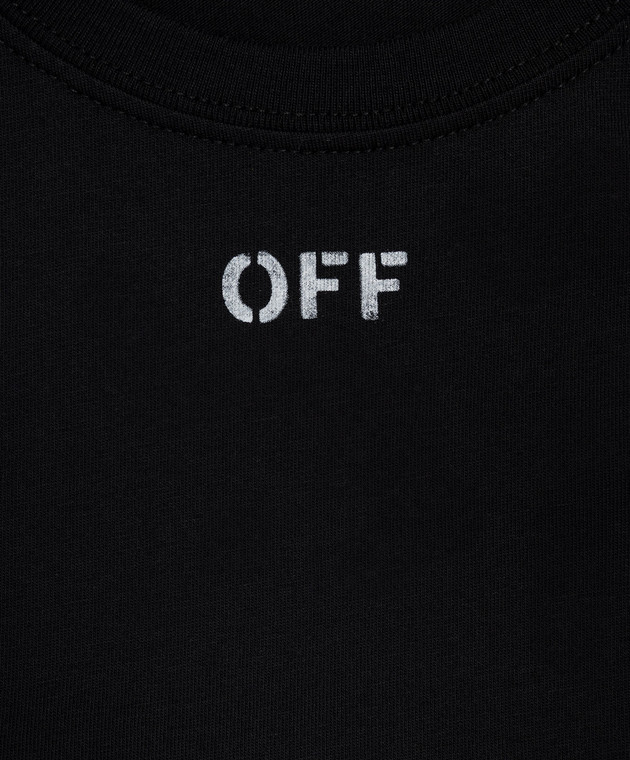 Off-White Дитяча чорна футболка Meteor Off Stamp 44GAA01EF26J001 зображення 3