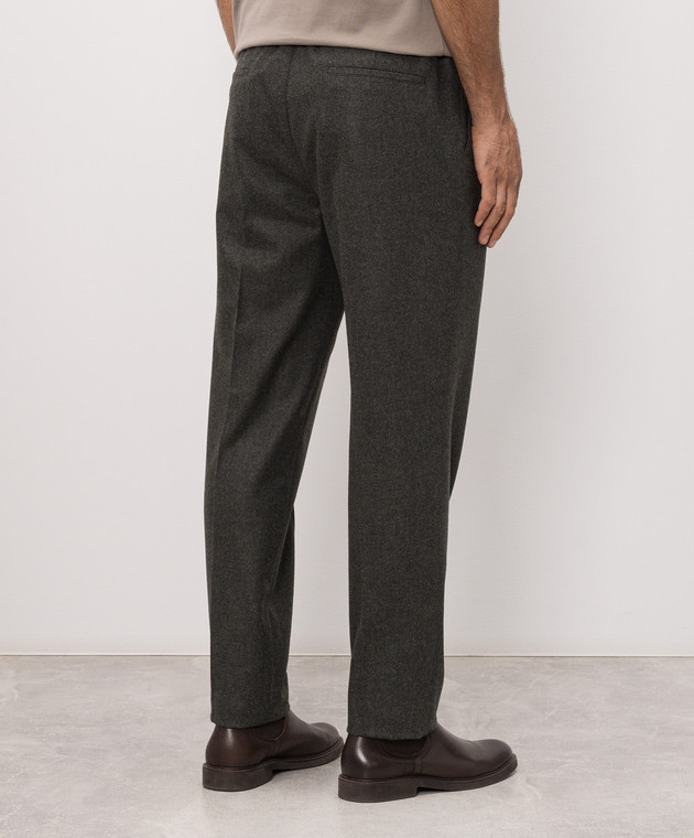 Brunello Cucinelli Темно-зелені штани з вовни M038PE1710 зображення 4
