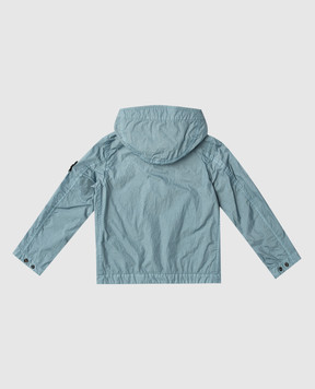 Stone Island Дитяча блакитна куртка з логотипом L1S164100003S0A2368