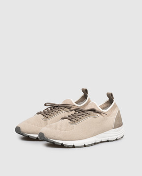 Peserico Бежевые комбинированные кроссовки с принтом логотипа R79074C0CC796