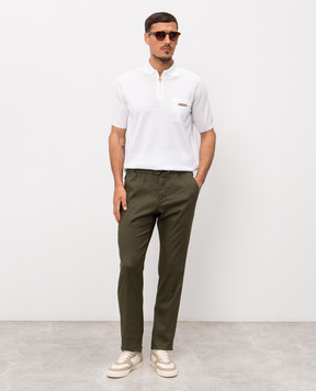 Stefano Ricci Штани з льоном кольору хакі M1T610005BLCTL1U