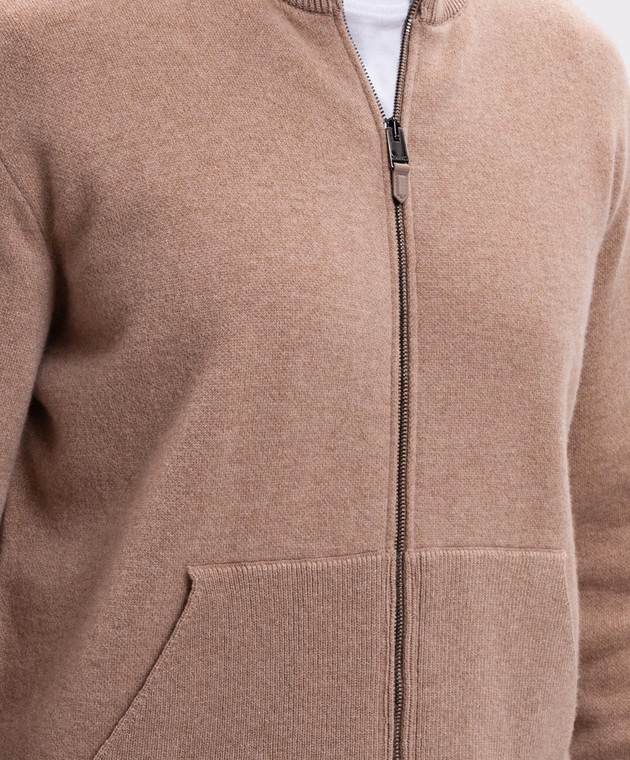 Canali Бежевий кардиган з вовною та кашеміром MK02487C1245 зображення 5