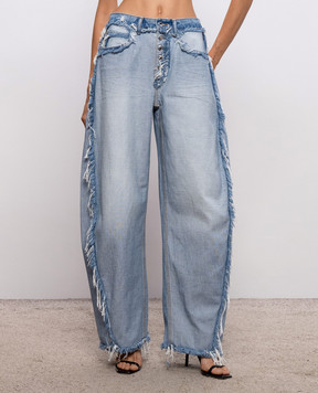 Alexander Wang Голубые джинсы-бананы с эффектом изнанки 4DC3264132