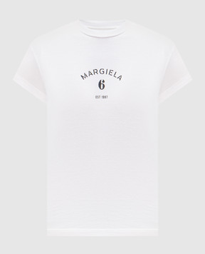 Maison Margiela MM6 Белая футболка с принтом логотипа S62GD0216M20048