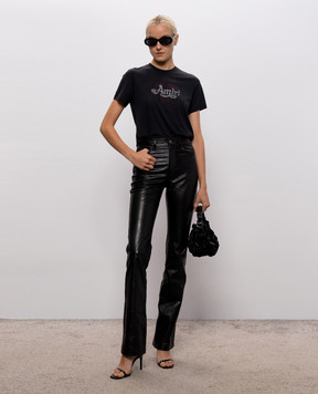 AMIRI Чорна футболка з принтом логотипа AW426JR011