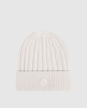 Moncler Серая шапка из шерсти с нашивкой логотипа L20933B00016M1241