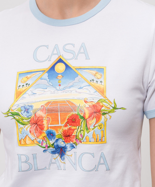 Casablanca Біла футболка Tennis Landscape WSS26JTS01003 зображення 5