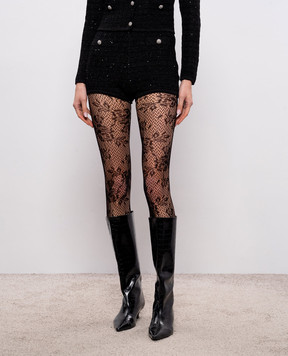 Alessandra Rich Чорні твідові шорти з вовною FABX4350K4722