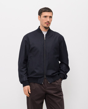 Agnona Синій бомбер з кашеміру та шовку TH11U5XU7049