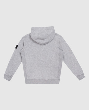 Stone Island Дитяче сіре утеплене худі з патчем логотипа L2S166100004S0M201012