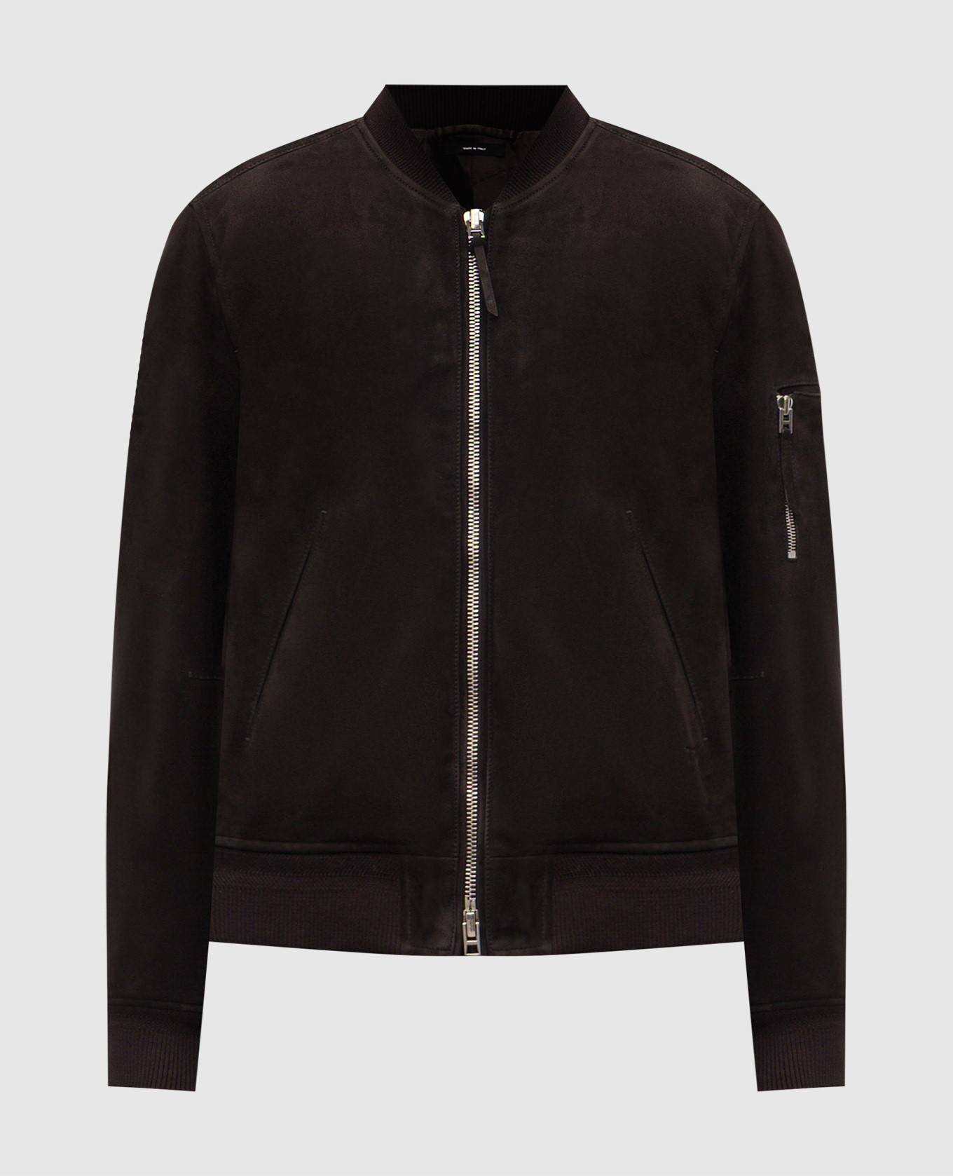 Коричневый замшевый бомбер