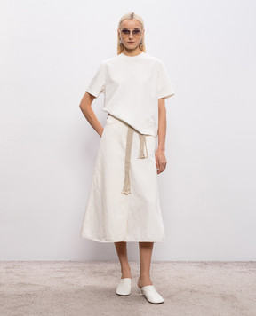 Agnona Футболка кольору айворі TT1103LY2050