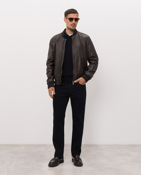 Trussardi Синє поло з вовни у візерунок M0148000112NMK646K36