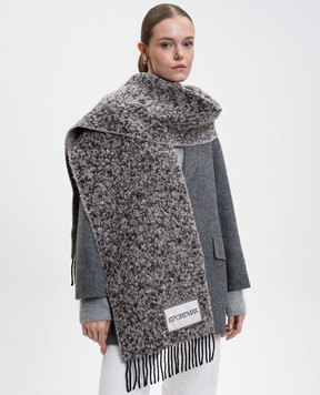 Max Mara Sportmax Сірий шарф LIRICHE з вовни LIRICHE