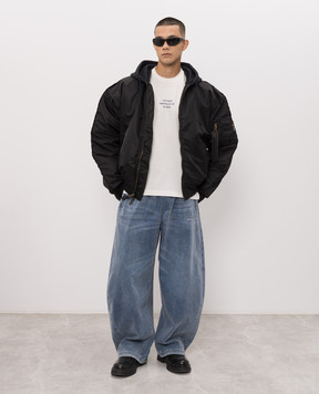 Vetements Футболка цвета айвори с надписью MH27TR173Wm