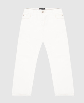 Versace Дитячі білі джинси з патчем логотипа 10183211A16917
