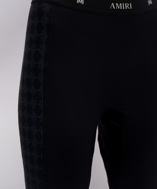 AMIRI Черные леггинсы с принтом монограммы AWBOAC1002 изображение 5