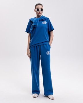 Sporty & Rich Синие спортивные брюки с принтом PA08882279BL164