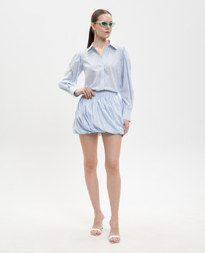 Twinset Блакитна спідниця в смужку з драпіруванням 261TE2082