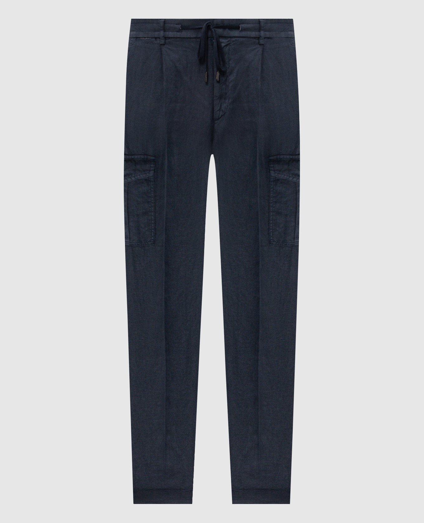 Синий карго из льна